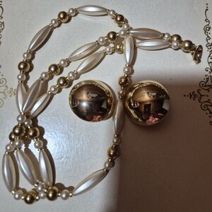 Vintage NAPIER  Gold Neclace Set